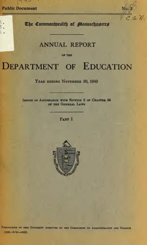 Annual Report of the Department of Education