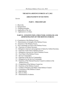 The Kenya Defence Forces Act, 2012