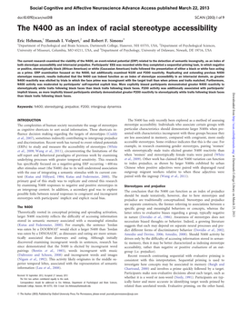 The N400 As an Index of Racial Stereotype Accessibility