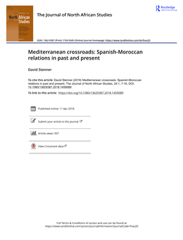 Mediterranean Crossroads: Spanish-Moroccan Relations in Past and Present