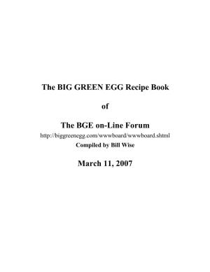 Big Green Egg Recipes