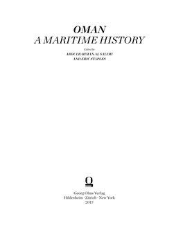 OMAN a MARITIME HISTORY Edited by ABDULRAHMAN AL SALIMI and ERIC STAPLES