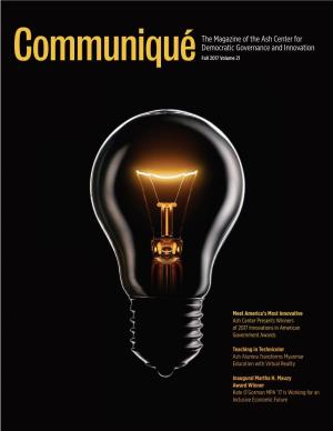 Communiquéthe Magazine of the Ash Center for Democratic Governance and Innovation