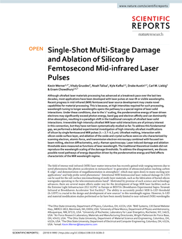 Single-Shot Multi-Stage Damage and Ablation of Silicon by Femtosecond