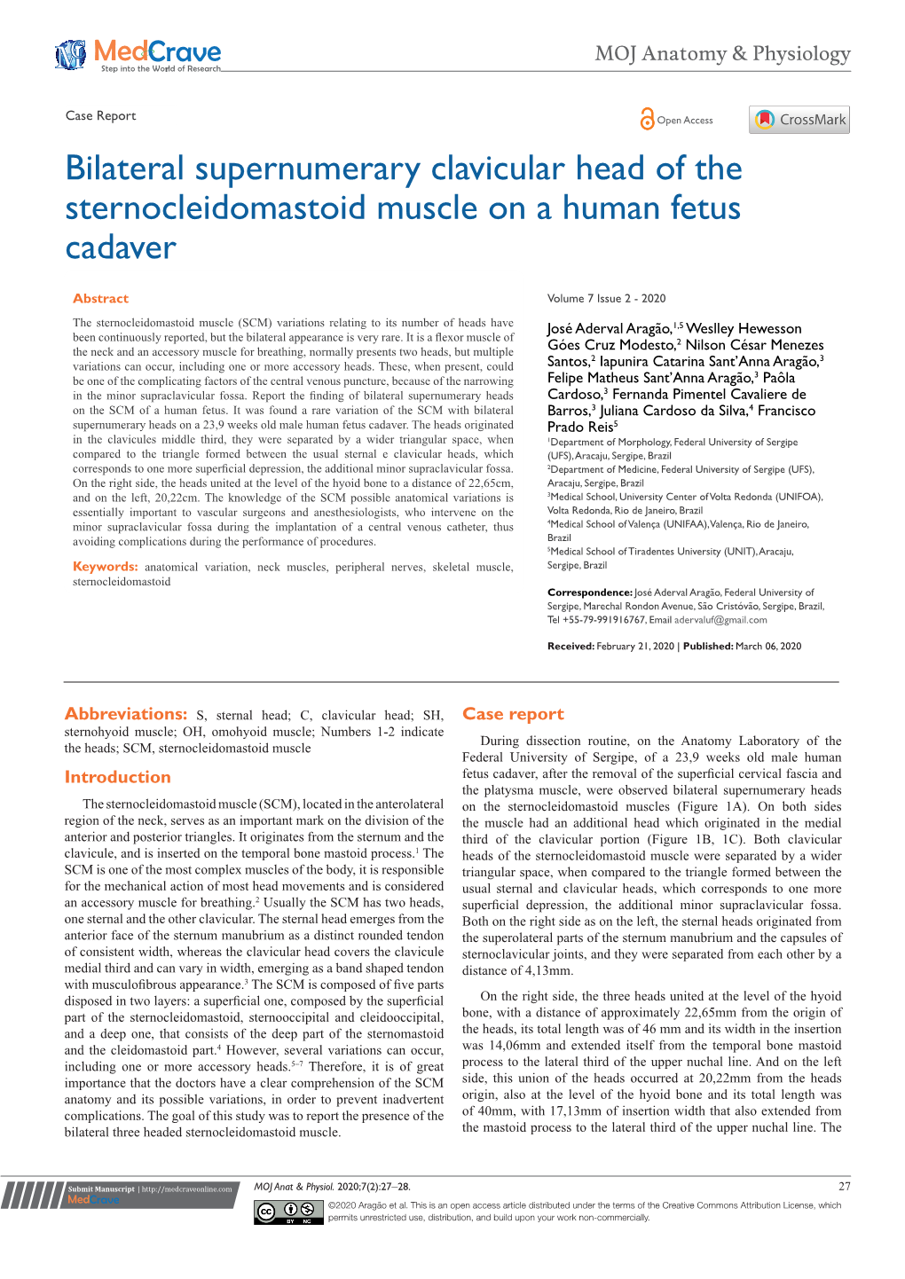 Bilateral Supernumerary Clavicular Head of the Sternocleidomastoid Muscle on a Human Fetus Cadaver