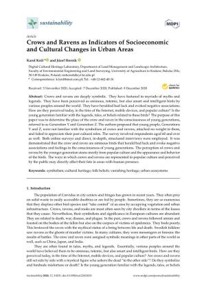 Crows and Ravens As Indicators of Socioeconomic and Cultural Changes in Urban Areas