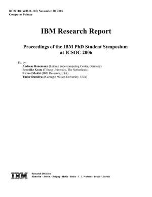 IBM Research Report Proceedings of the IBM Phd Student Symposium at ICSOC 2006