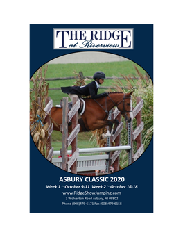 Prizelist – Asbury Classic 2020