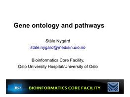 Gene Ontology and Pathways