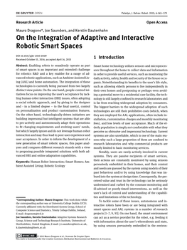 On the Integration of Adaptive and Interactive Robotic Smart Spaces