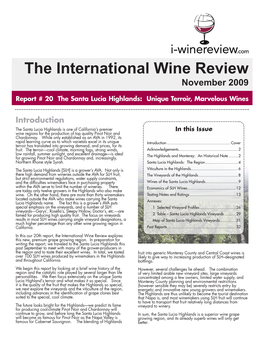 The International Wine Review November 2009