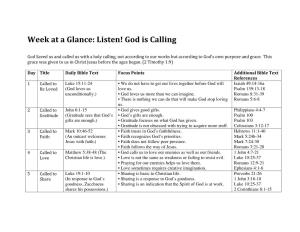 Week at a Glance: Listen! God Is Calling