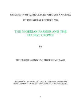 The Nigerian Farmer and the Elusive Crown