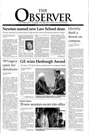 Newton Named New Law School Dean GE Wins Hesburgh Award