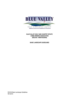BVHOA Basic Landscape Guidelines R01/2019 BLUE VALLEY