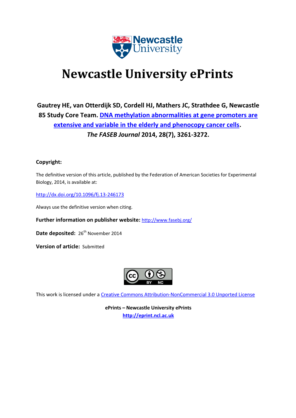 Newcastle University Eprints