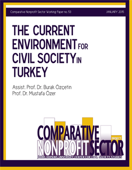 THE CURRENT POLICY ENVIRONMENT for CIVIL SOCIETY in TURKEY