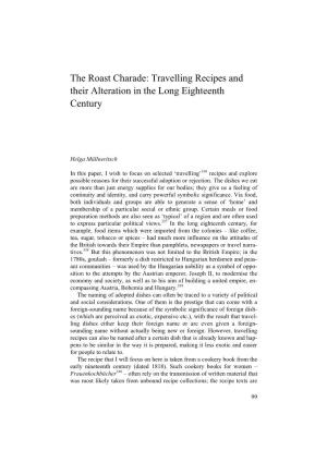 Travelling Recipes and Their Alteration in the Long Eighteenth Century