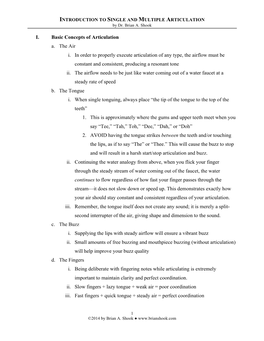 INTRODUCTION to SINGLE and MULTIPLE ARTICULATION by Dr