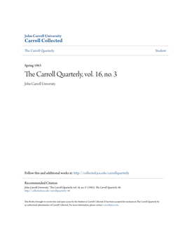 The Carroll Quarterly, Vol. 16, No. 3