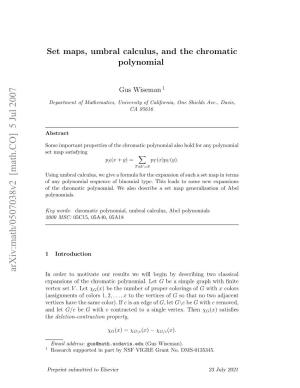 Set Maps, Umbral Calculus, and the Chromatic Polynomial