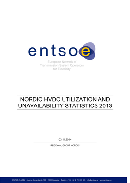 Nordic HVDC Interconnectors' Statistics 2013