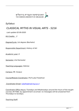 Classical Myths in Visual Arts - 5216