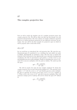 17 the Complex Projective Line