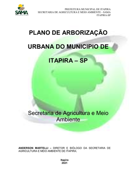 Plano De Arborização Urbana Do Municipio De Itapira – Sp