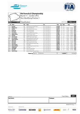 FIA Formula E Championship Round 11 - London Eprix Non Qualifying Practice 1