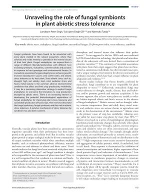 Unraveling the Role of Fungal Symbionts in Plant Abiotic Stress Tolerance