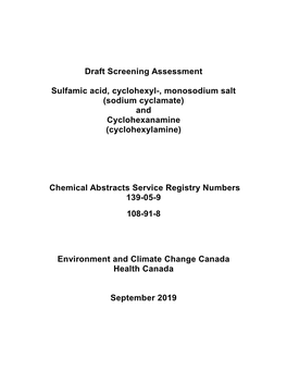 Sodium Cyclamate) and Cyclohexanamine (Cyclohexylamine