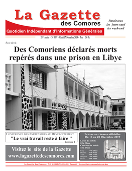 Sociétédes Comoriens Déclarés Morts Repérés Dans Une Prison En