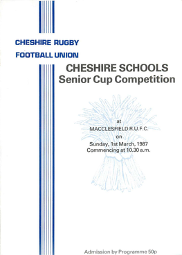 CHESHIRE SCHOOLS Senior Cup Competition