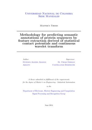 Methodology for Predicting Semantic Annotations of Protein Sequences by Feature Extraction Derived of Statistical Contact Potentials and Continuous Wavelet Transform