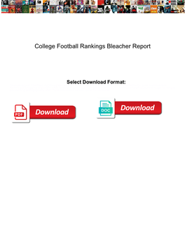 College Football Rankings Bleacher Report