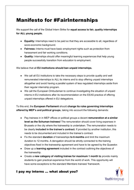The Manifesto for Fair Internships