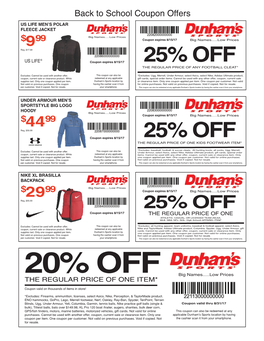 20% OFF Big Names.....Low Prices the REGULAR PRICE of ONE ITEM* Coupon Valid on Thousands of Items in Store!
