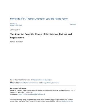 The Armenian Genocide: Review of Its Historical, Political, and Legal Aspects