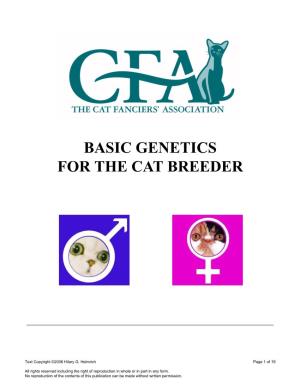 Basic Genetics for the Cat Breeder