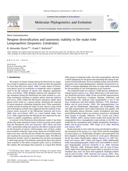 Neogene Diversification and Taxonomic Stability in the Snake