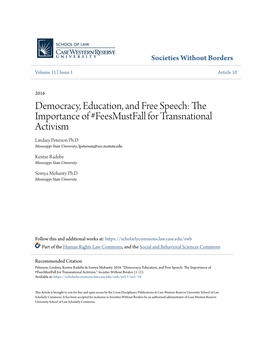 Democracy, Education, and Free Speech: the Importance Of