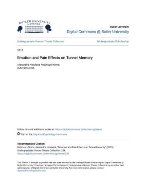 Emotion and Pain Effects on Tunnel Memory