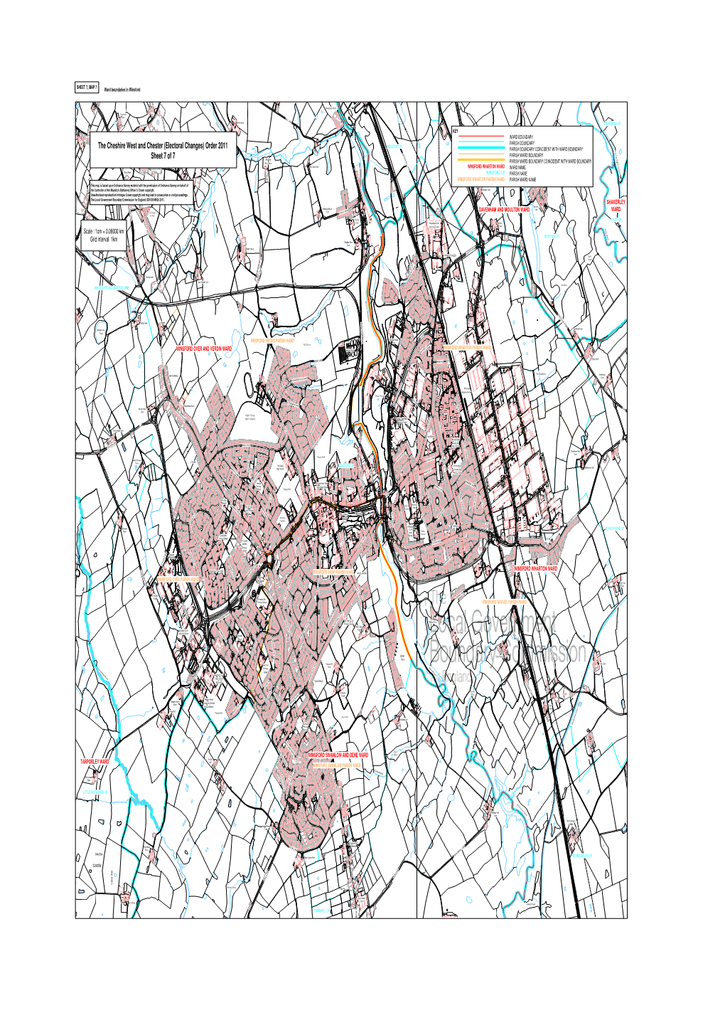 SHEET 7, MAP 7 Ward Boundaries in Winsford