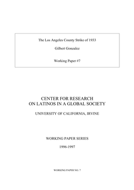 Center for Research on Latinos in a Global Society