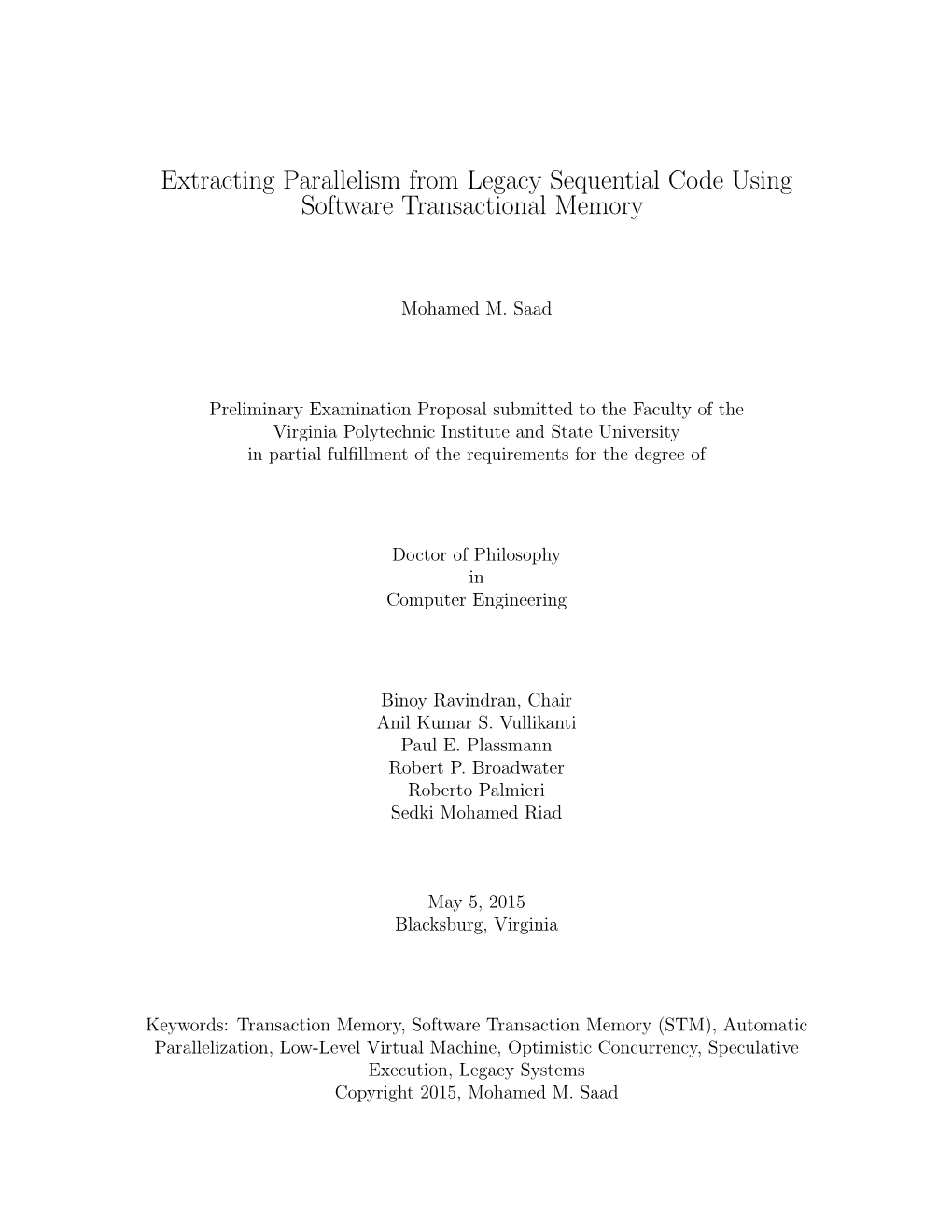 Extracting Parallelism from Legacy Sequential Code Using Software Transactional Memory