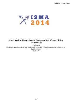 An Acoustical Comparison of East Asian and Western String Instruments C