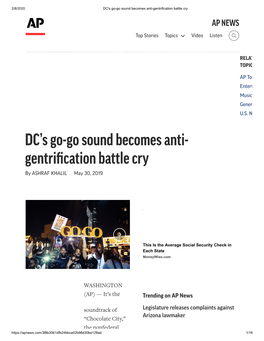 DC's Go-Go Sound Becomes Anti- Gentri Cation Battle