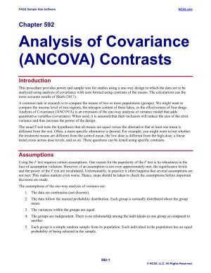 Analysis of Covariance (ANCOVA) Contrasts