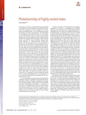 Photochemistry of Highly Excited States R